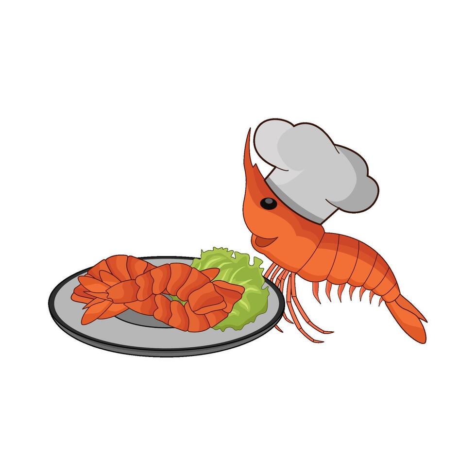 illustration of seafood shrimp vector