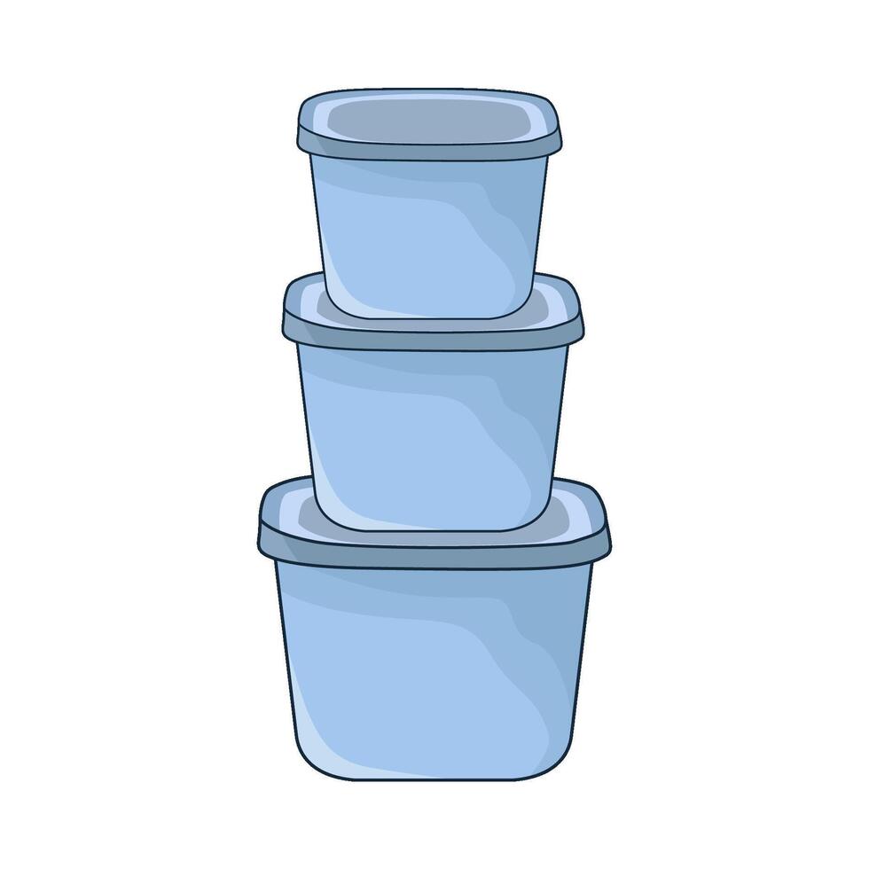 illustration of set of food container vector