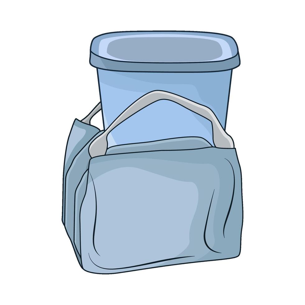 Food Container in Carry Bag illustration vector