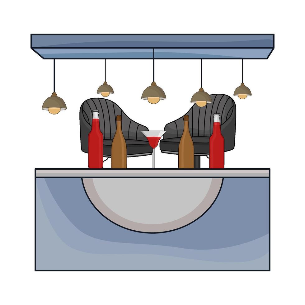 bar counter illustration vector