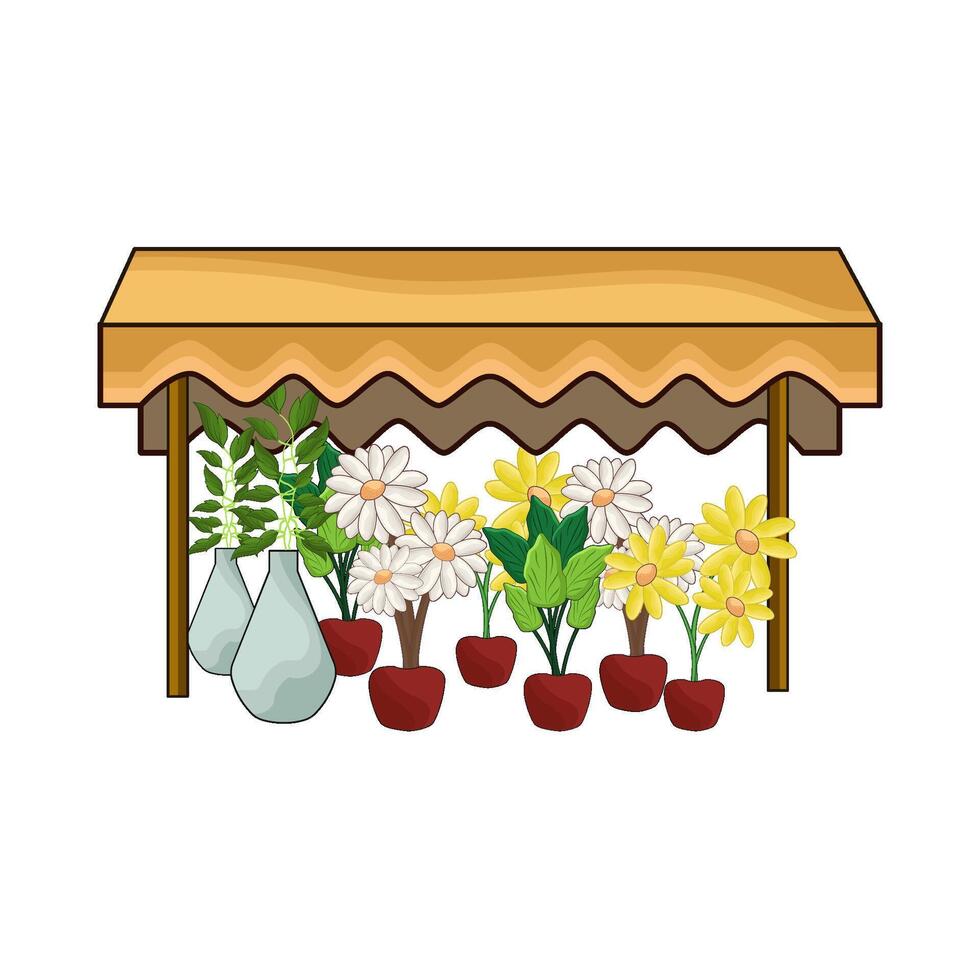 illustration of Beautiful Flower Stall vector