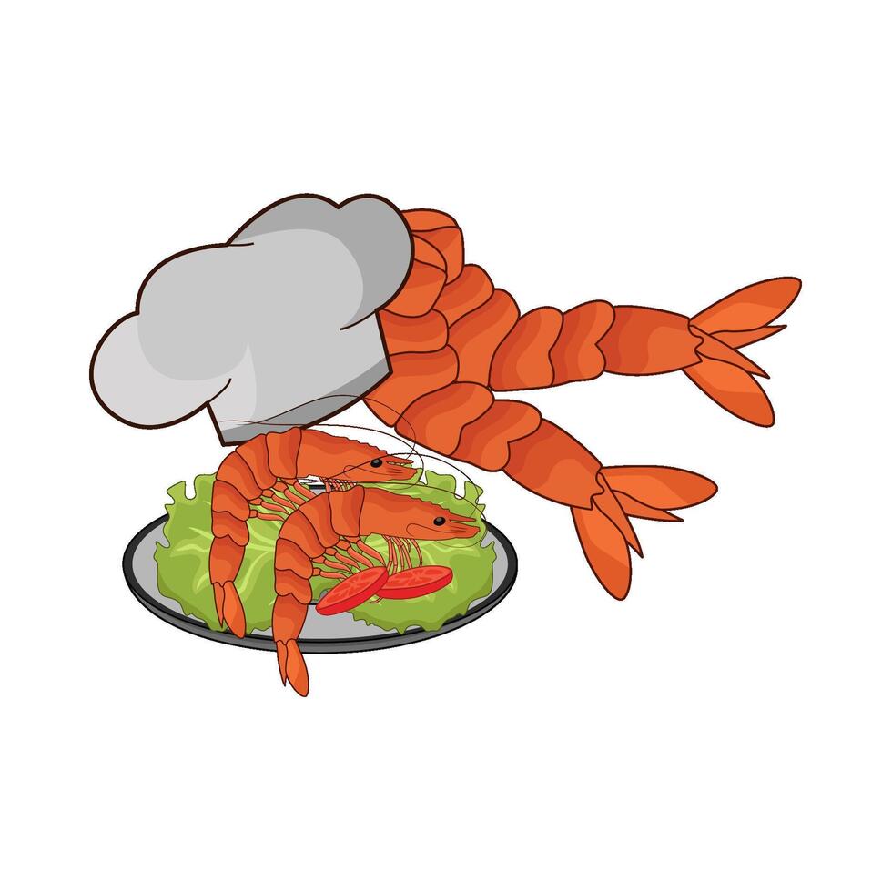 illustration of Shrimp plate vector