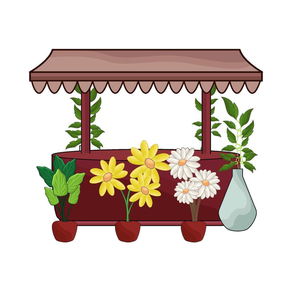 Beautiful Flower Stall vector