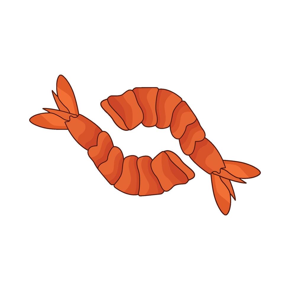 shrimp prawns illustration vector