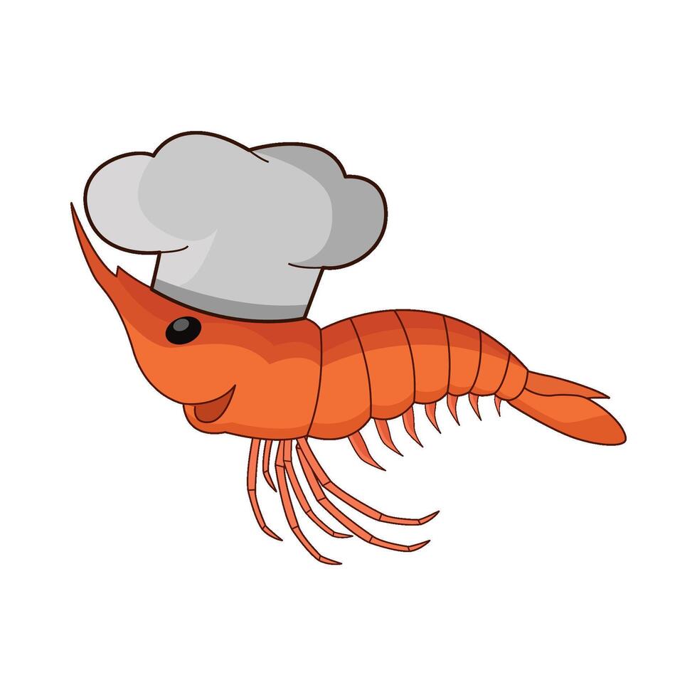 illustration of shrimp chef vector
