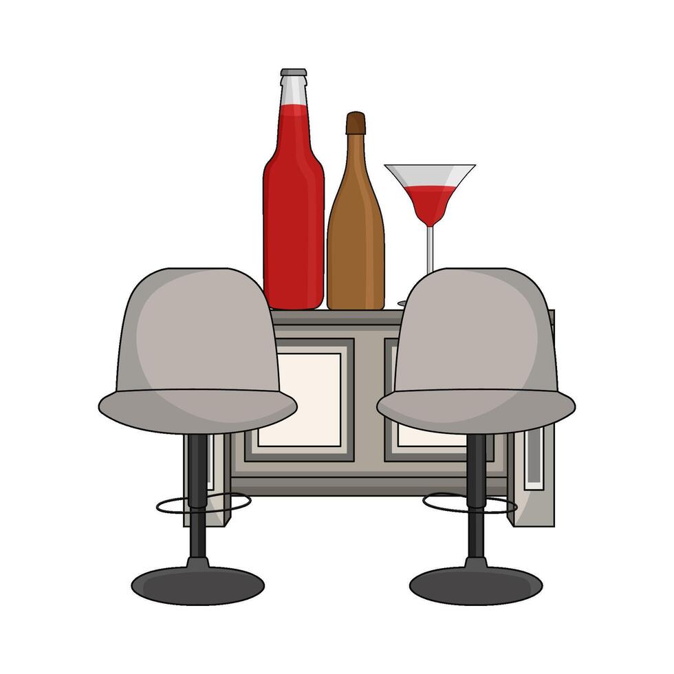 illustration of bar table set vector