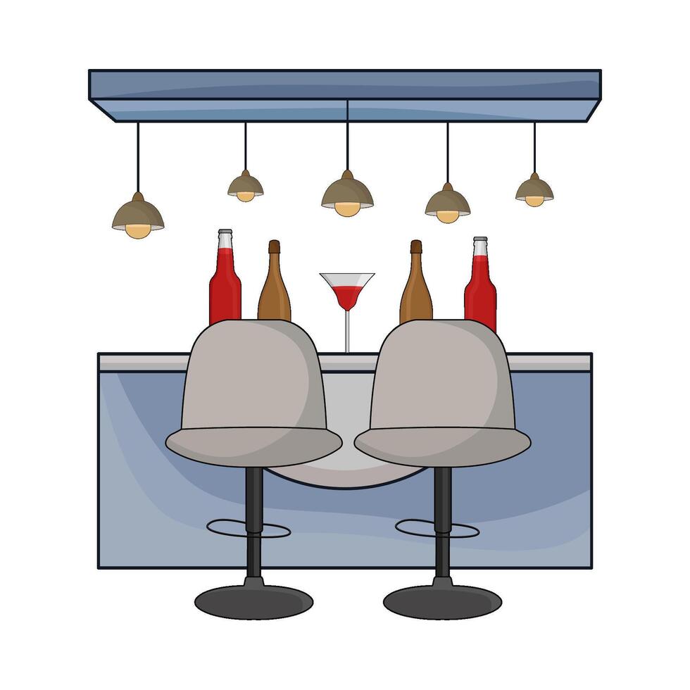 interior bar table vector