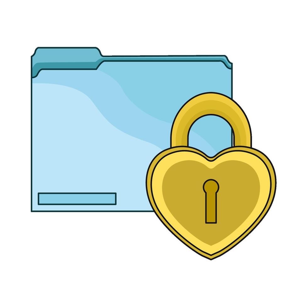 illustration of folder lock vector