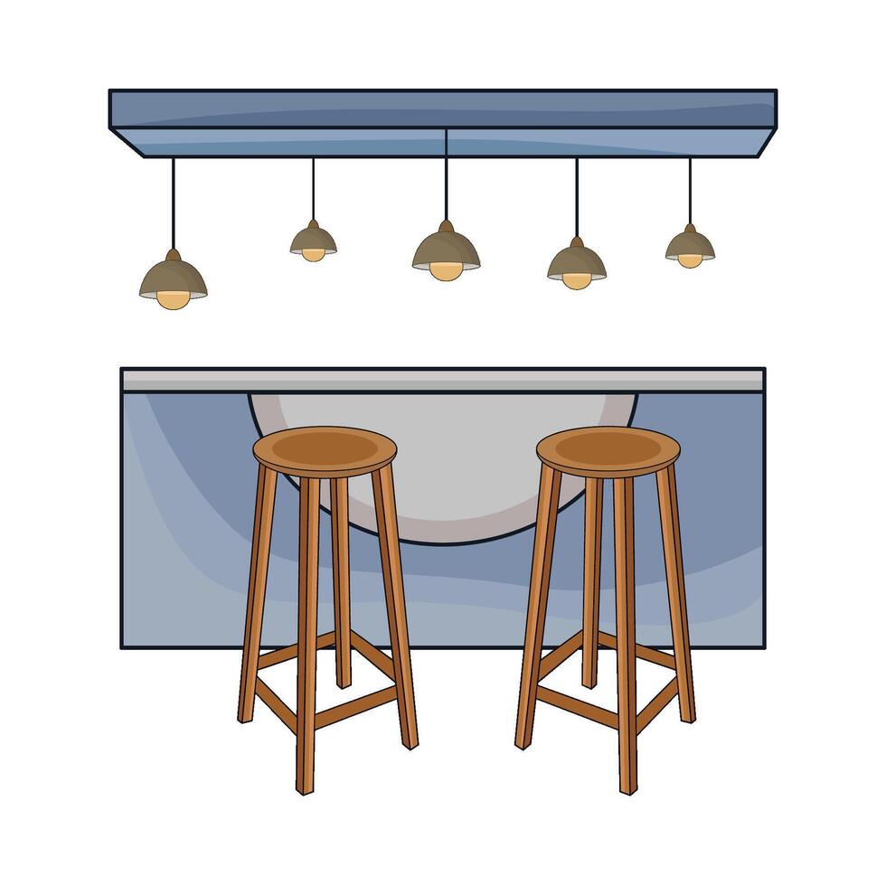 Stylish Bar Table illustration vector