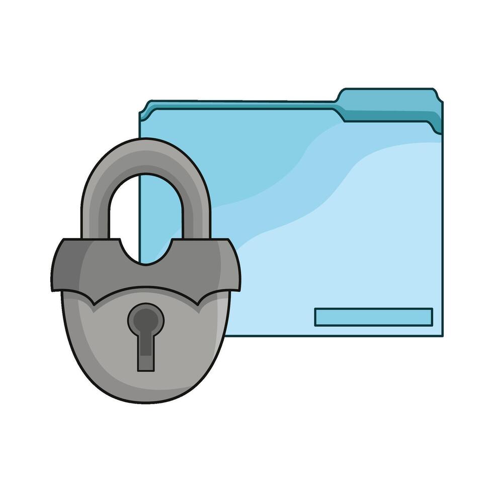 illustration of folder lock vector