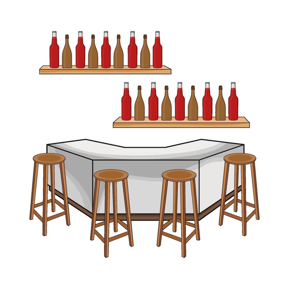 illustration of interior bar table vector