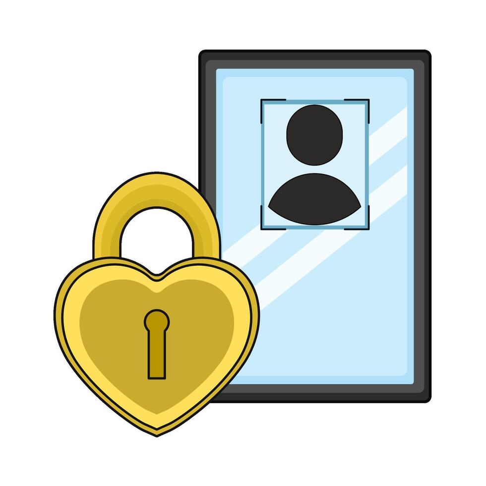 account profile lock illustration vector