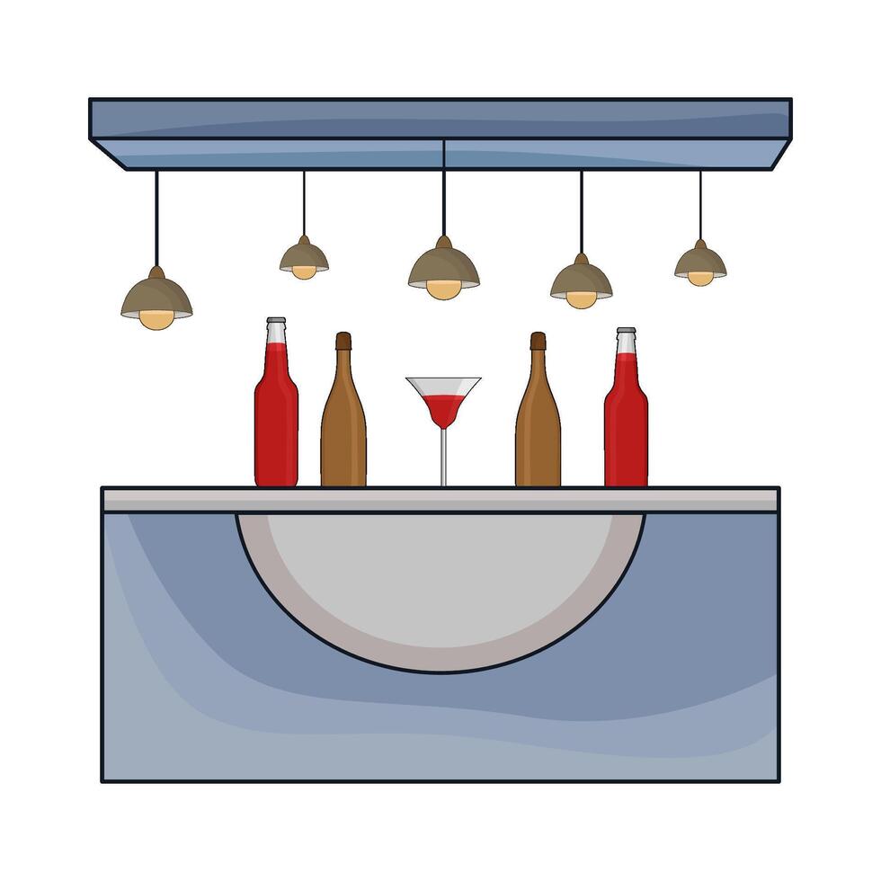 pub bar counter vector