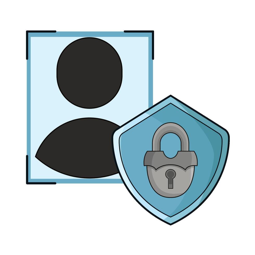 account profile lock vector