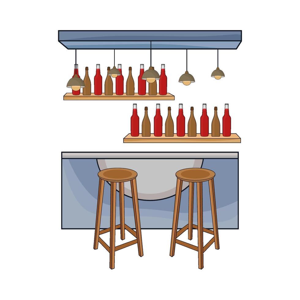 bar counter illustration vector