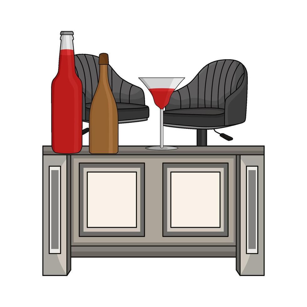 bar table illustration vector