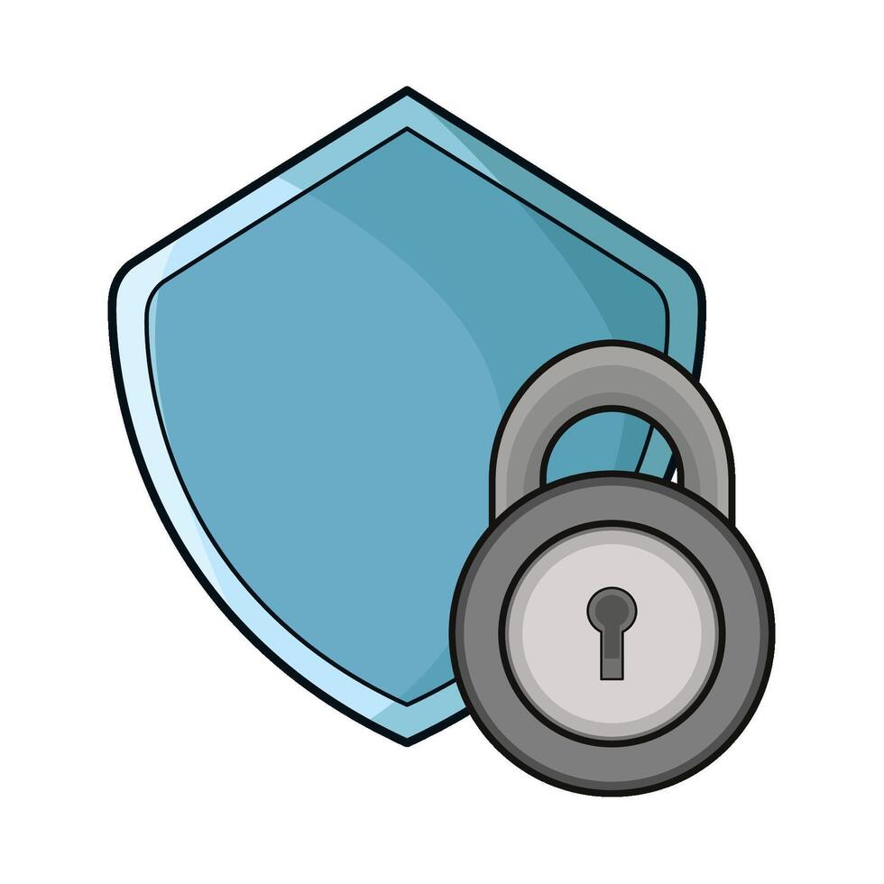 shield lock illustration vector