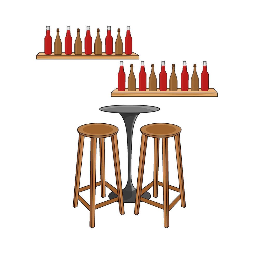 Modern Bar Table illustration vector