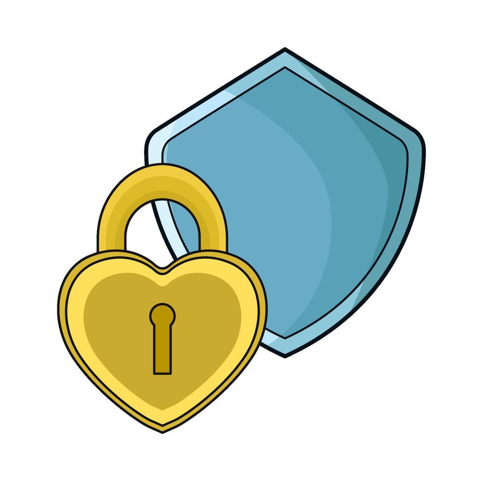 shield lock illustration vector