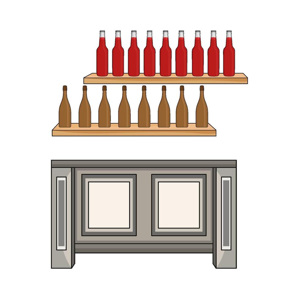 interior bar table illustration vector