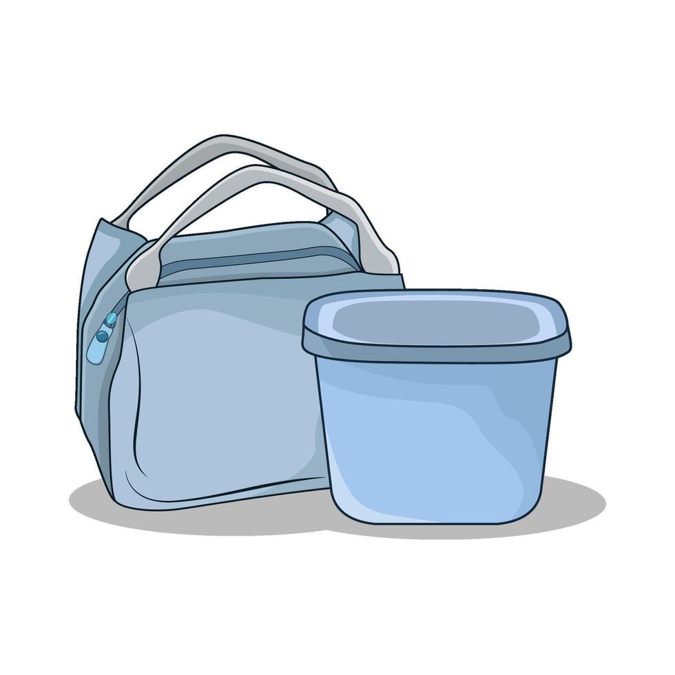 Food Container Paired with Bag illustration vector