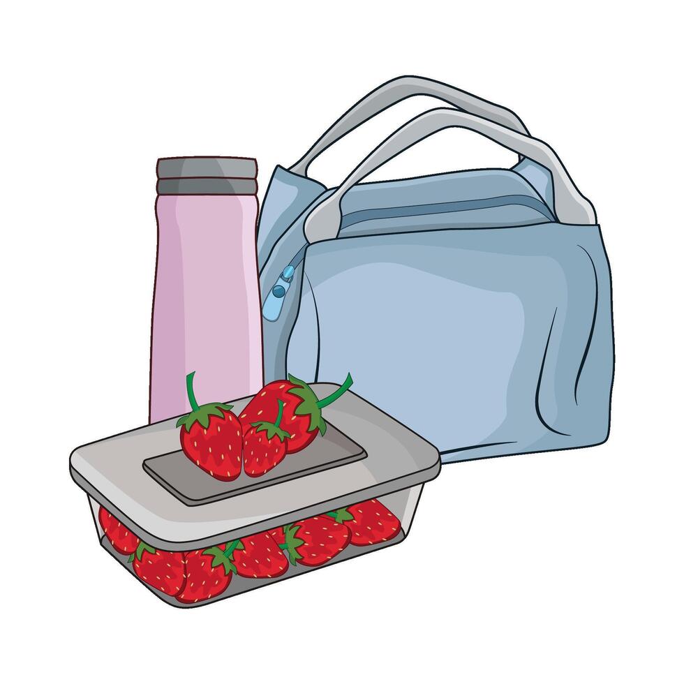 illustration of school lunch bag vector