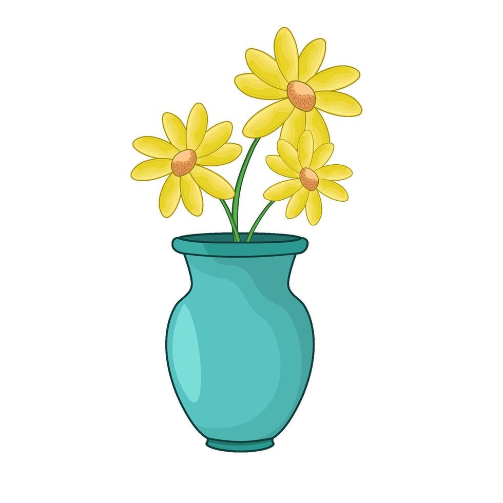 Vase Filled with Flowers vector
