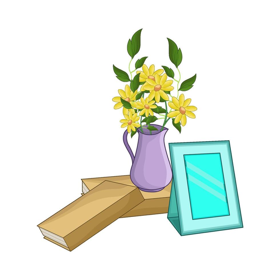 Stylish Vase with photo frame vector