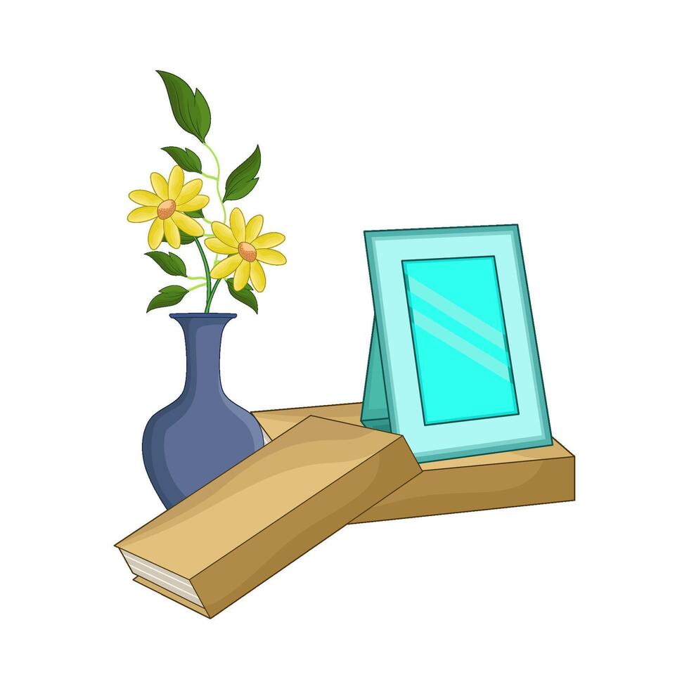 Vase, Frame and Book vector
