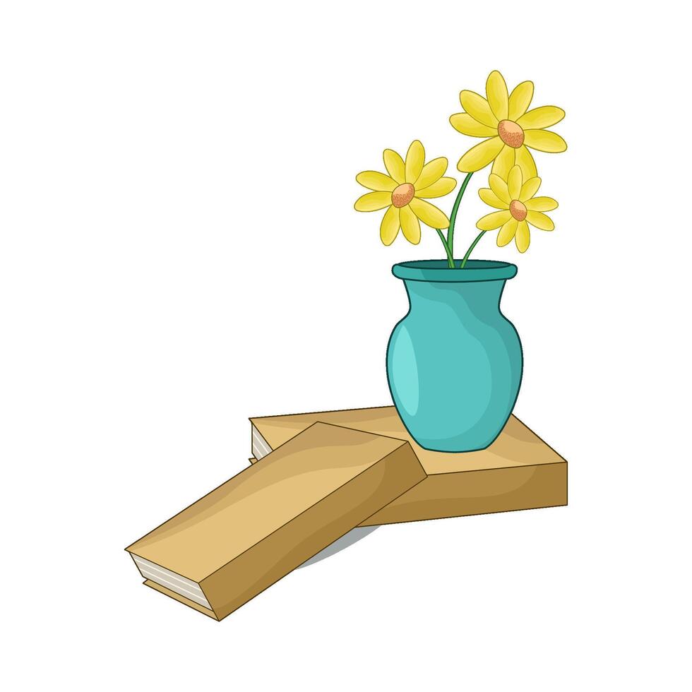 Yellow Flowers in Vase vector