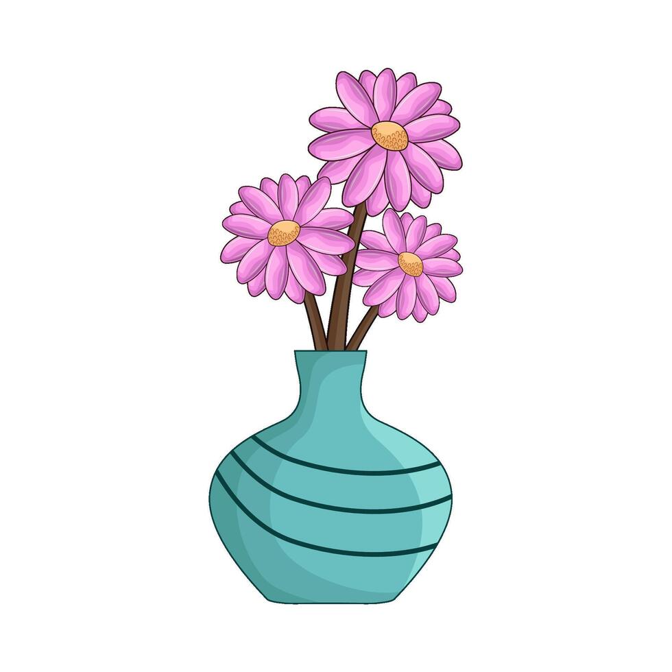 Flower Vase with Artistic Design vector