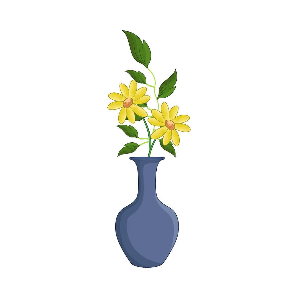 Tropical Flowers in Exotic Vase vector