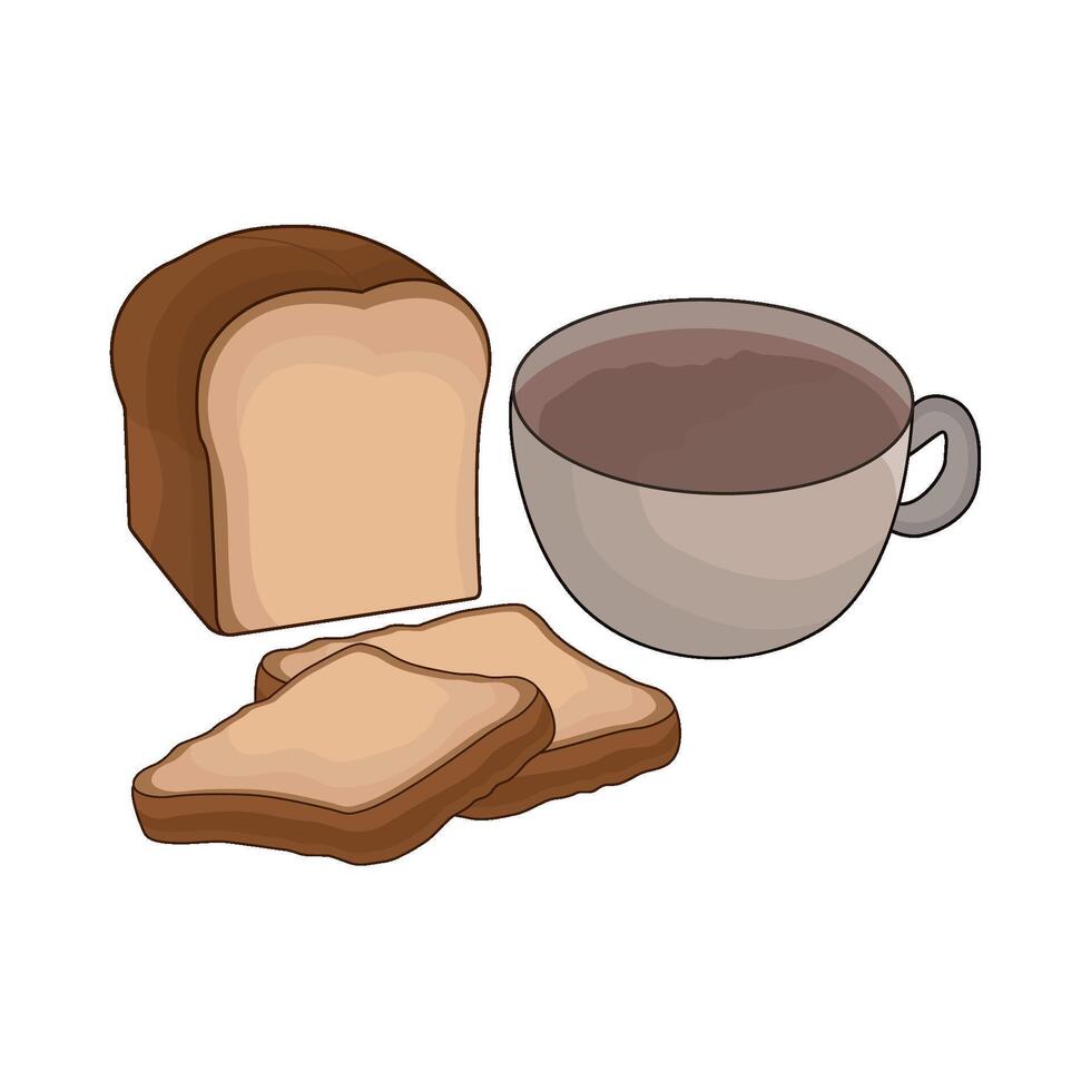 Morning Coffee with Bread vector