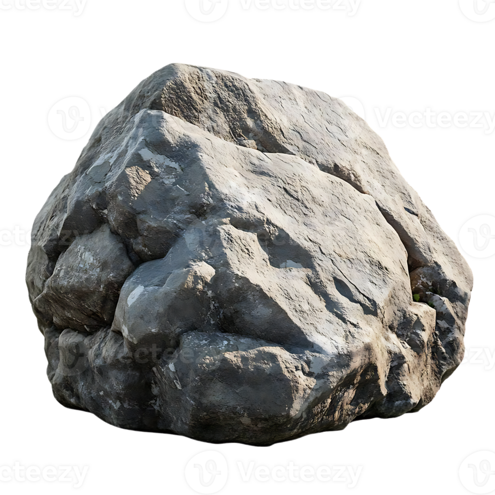 Large Grey Rock with a Transparent Background, Isolated Rock Image for Design and Compositing png