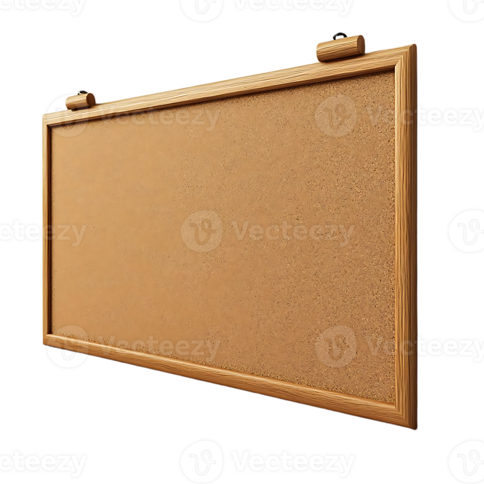Cork Bulletin Board with a Transparent Background for Easy Displaying and Organization png