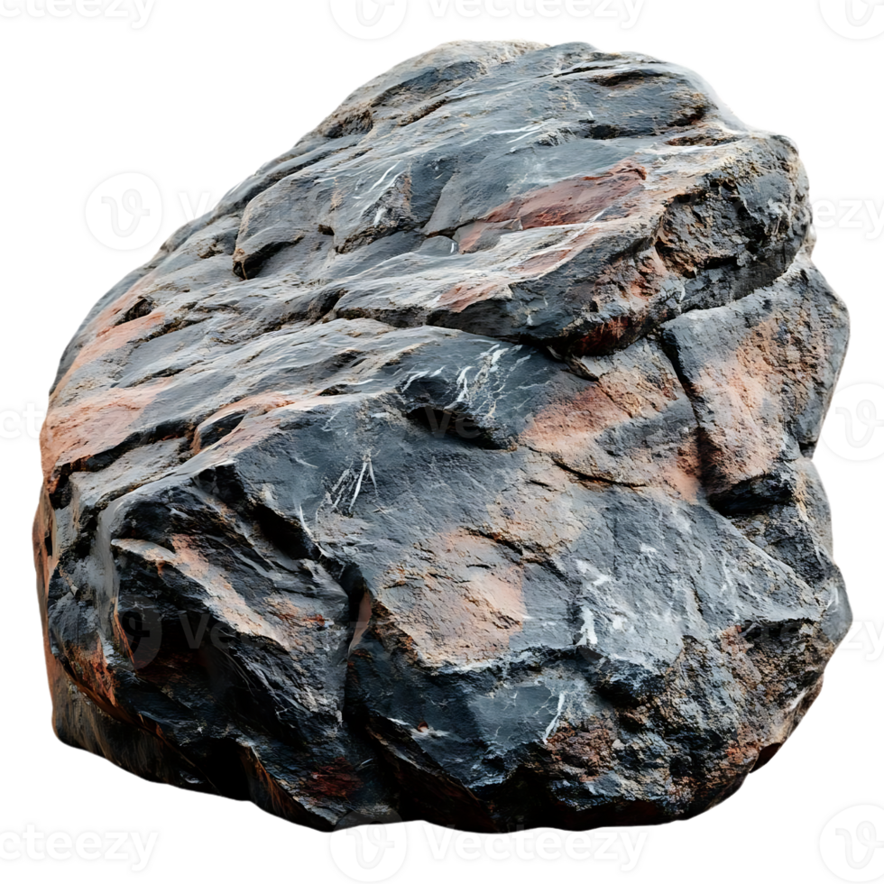 Gray and Red Granite Rock with a Transparent Background png