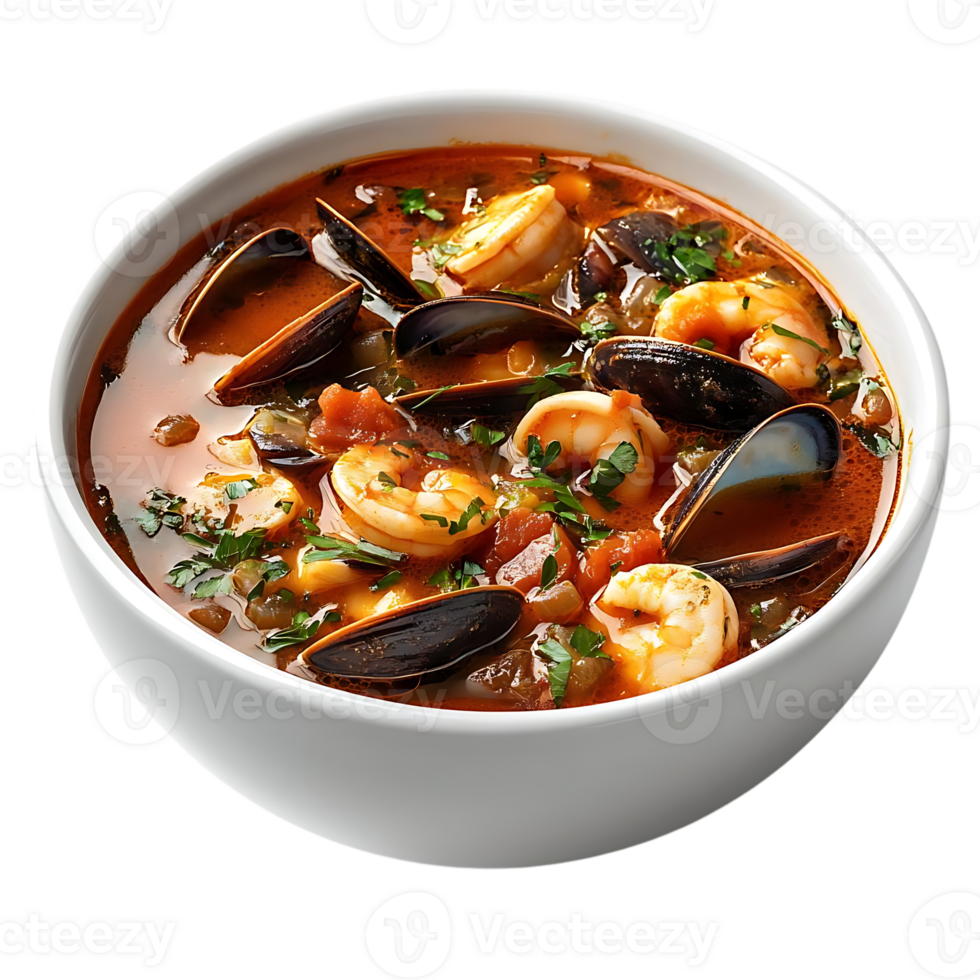 Delicious Seafood Chowder with Shrimp, Clams, and Vegetables, a Flavorful and Hearty Soup with a Transparent Background png
