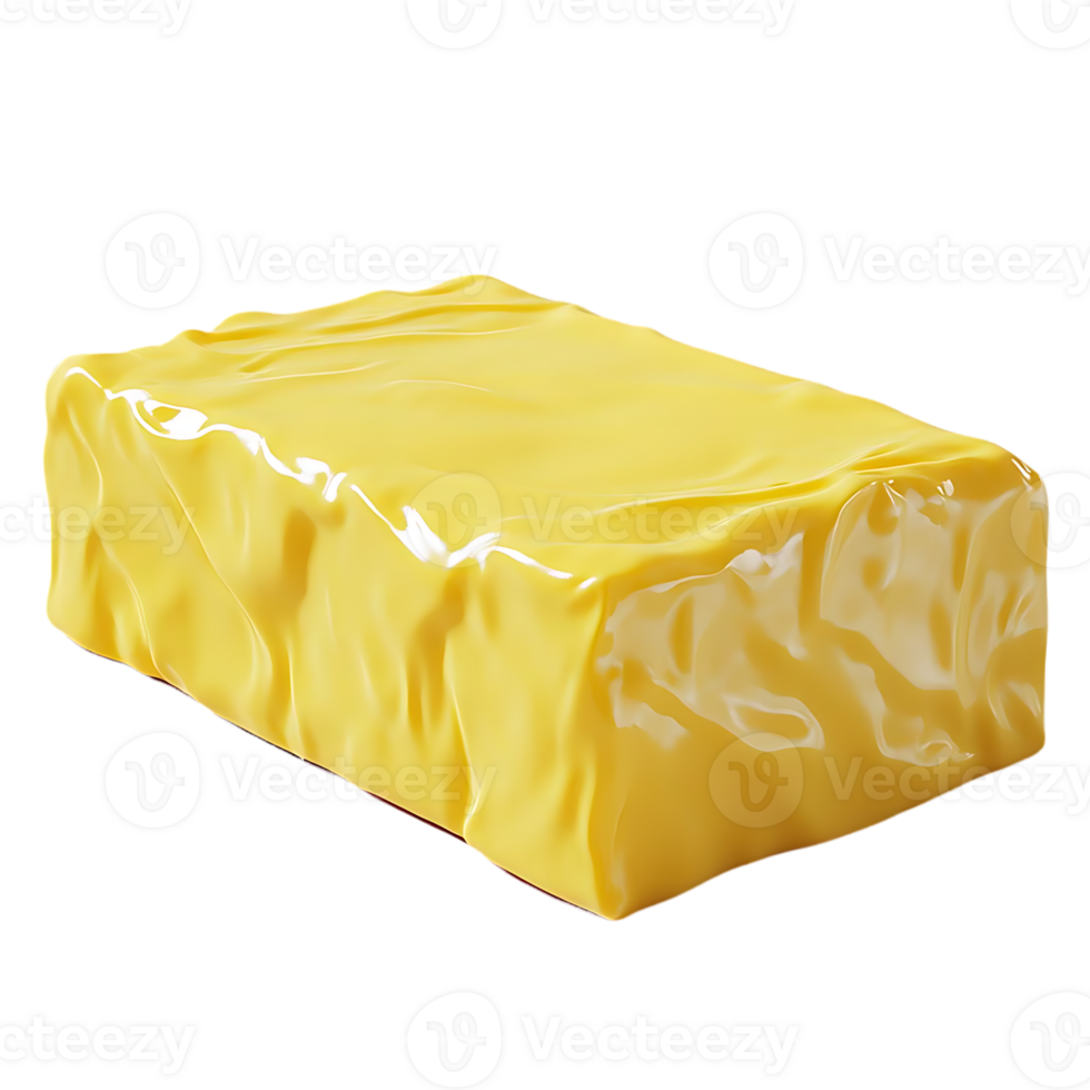 Shiny Yellow Butter Block on Transparent Background, Butter Texture, Delicious Butter, Smooth Butter, Creamy Butter, Glossy Butter png