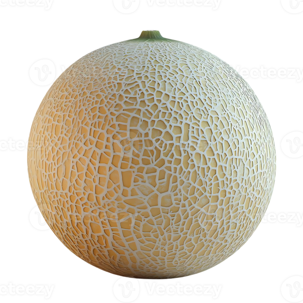 A Ripe Cantaloupe Melon with a Beautiful, Intricate, Textured Skin, Isolated on a Transparent Background png