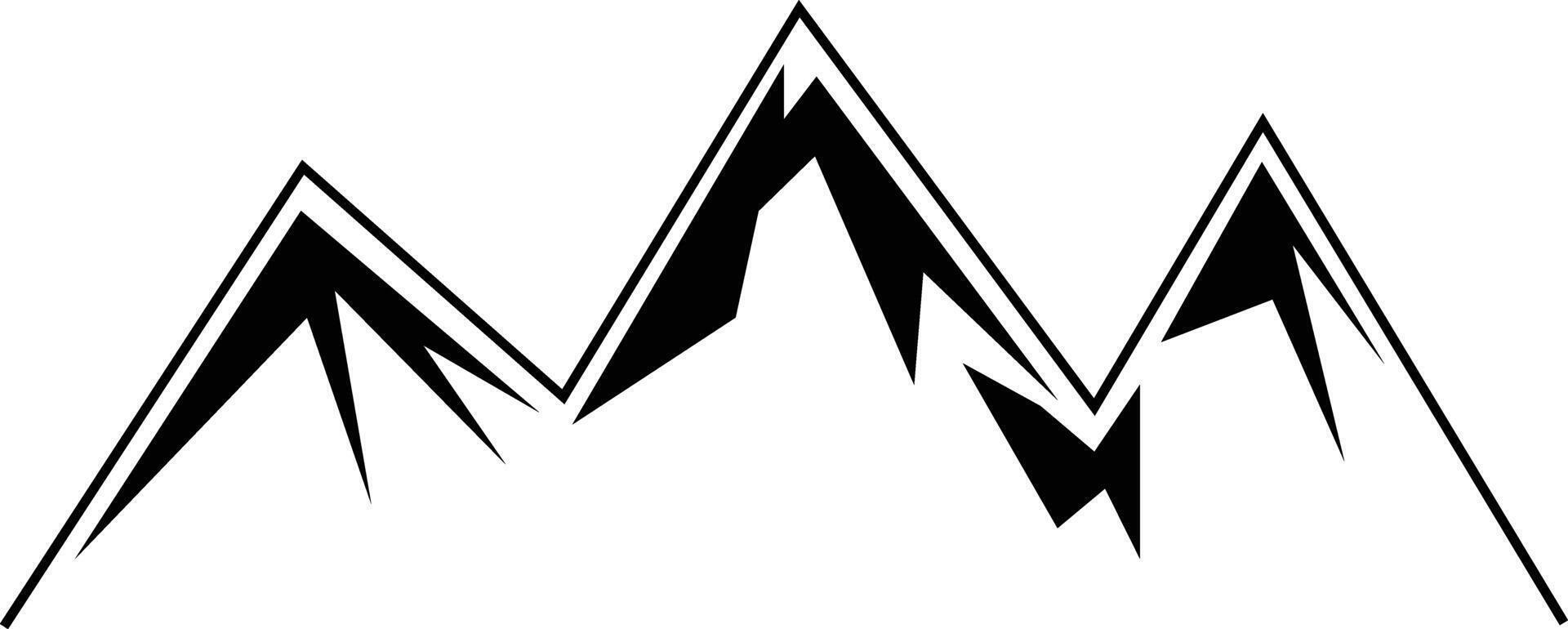 Triple mountain ridge icon ski tourism icon. vector