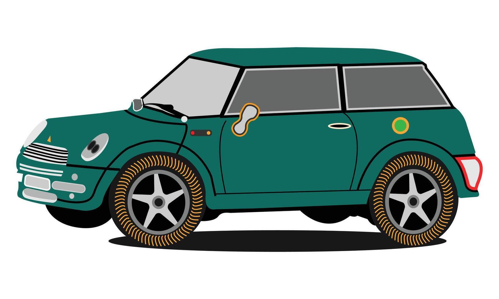 Colorful car illustration on city background. vector