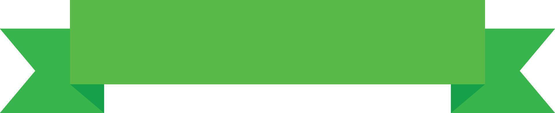 set of green ribbons on white background. vector