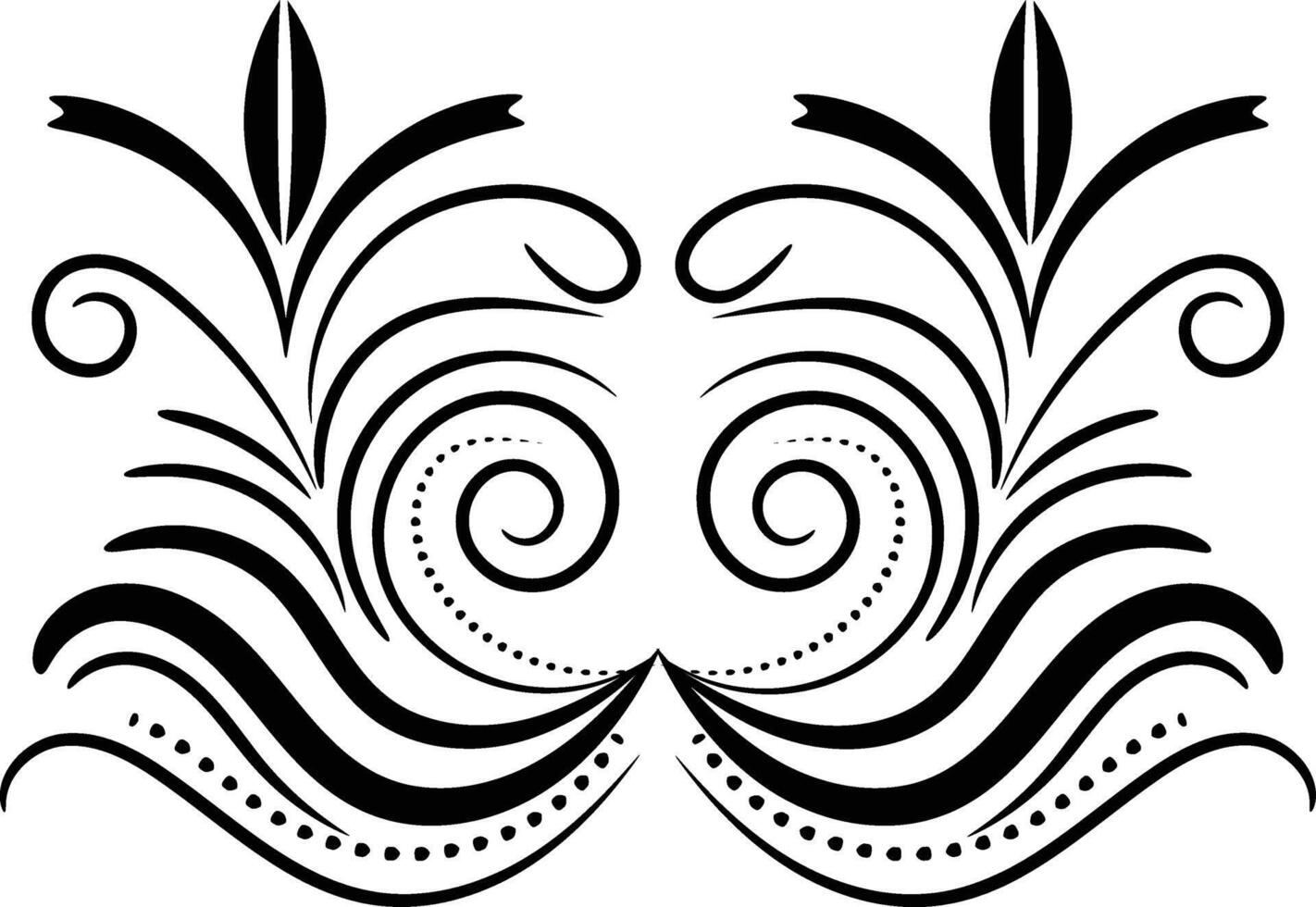 Floral design element in line style. vector