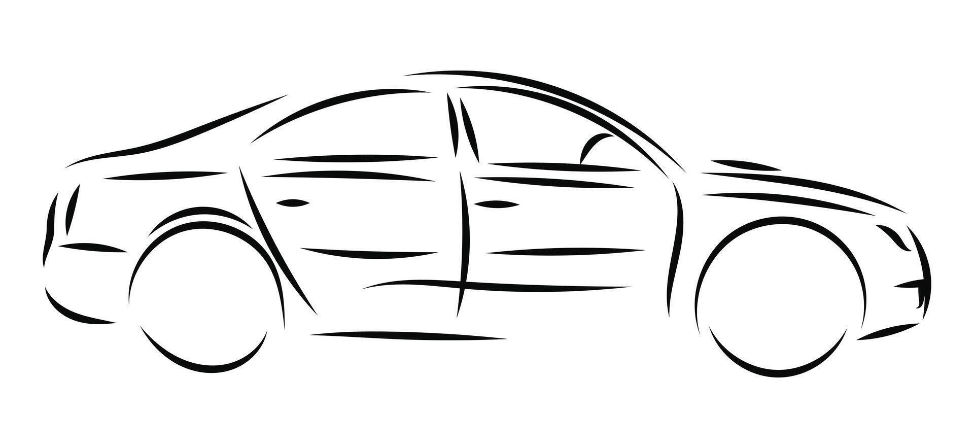 Abstract monochrome illustration of car vector