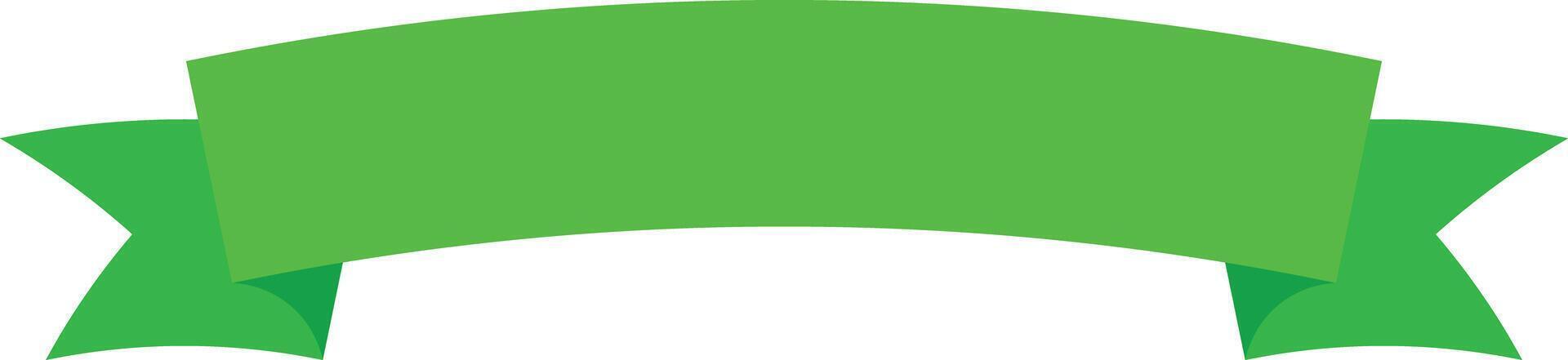 set of green ribbons on white background. vector