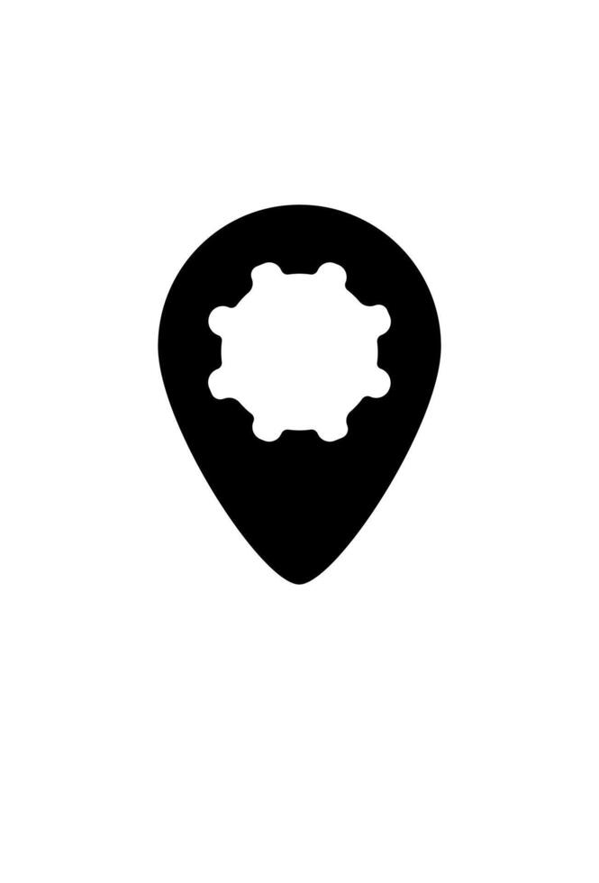 location icon and repair gear for automotive vector