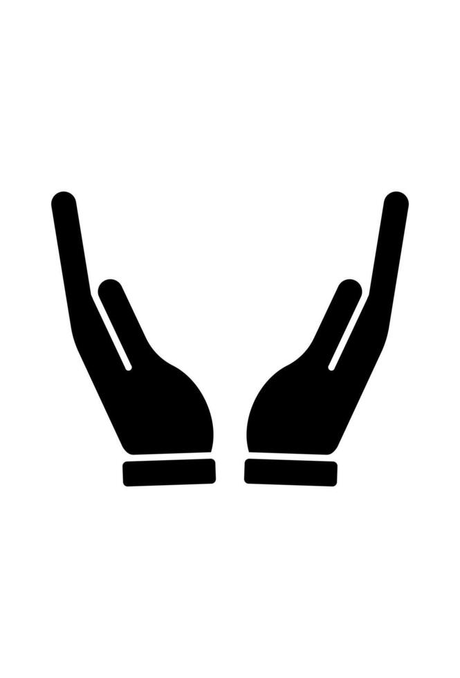 icon open hand protect. protect symbol vector