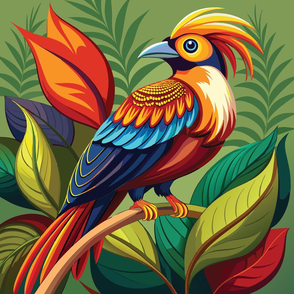 Vibrant Bird Logo Design. A Burst of Colorful Feathers in a Striking and Elegant Symbol vector