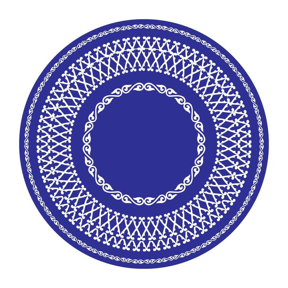 Ethnic Kazakh Folk Round National Pattern vector