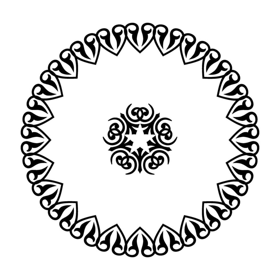 Geometric Islamic Kazakh Folk Round Pattern Arabesque vector